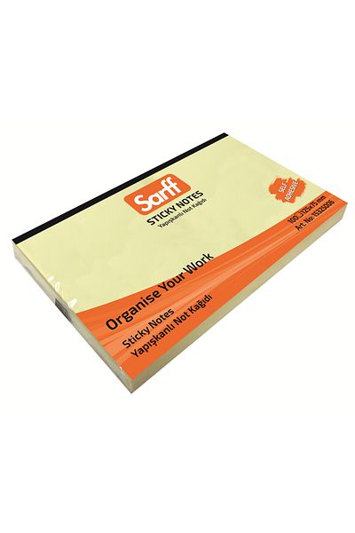SARFF Yellow 125X75Mm Adhesive Note Paper - 100Yp
