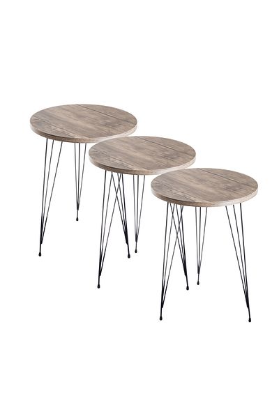 HIC Serving Coffee Tables Set Of 3 Pieces 34cm Wooden