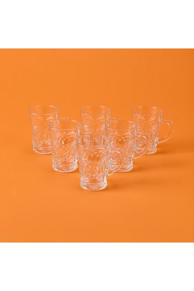 Glass In Love Oliver Diamond Set of 6 Mugs - Transparent - 220 ml