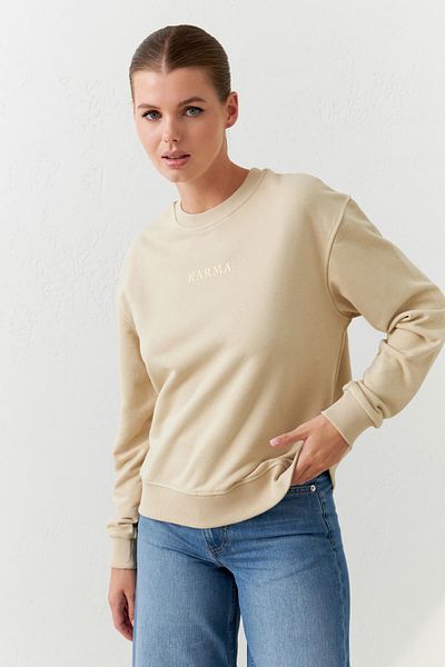 Setre Beige Colored Long Sleeve Sweatshirt - Crew Neck and Print Detail