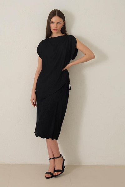 Setre Black Asymmetrical Tank Top