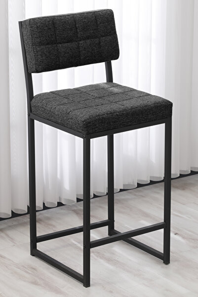 Lumodi Mobilya Retro Bar Sandalyesi Ada Mutfak Sandalyesi Bar Taburesi Mutfak Sandalyesi 65 cm - Füme