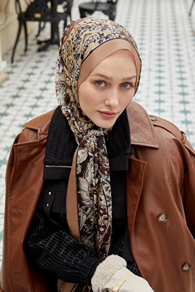 Levidor Μοτίβο λουλουδιών βιζόν Ινδικό μεταξωτό σάλι