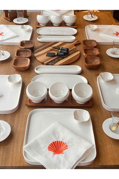 ROSSEV Pure Coral Breakfast Set for 6 - 59 Pieces