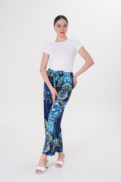 WestBound Women's Wide Leg Digital Print Patterned Viscose Fabric Trousers