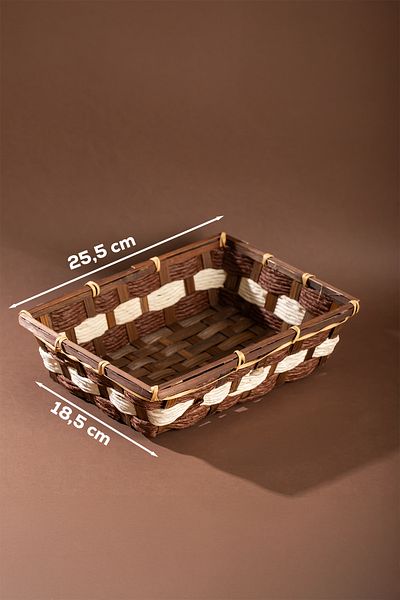 Porsima B5369-2 Wicker Breakfast Bread Fruit Basket Prospected Use Bathroom Kitchen Room Organization