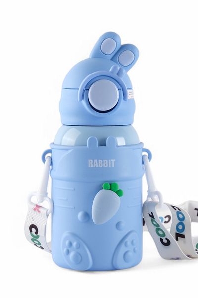 ROSECENTERBAZAAR 500ml Stainless Steel Kids Thermal Children's Thermos with Straw (IMPORTED)
