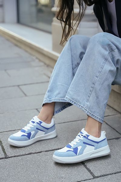 Marjin Damen Sneaker Aryan Blau Hohe Sohle Turnschuhe