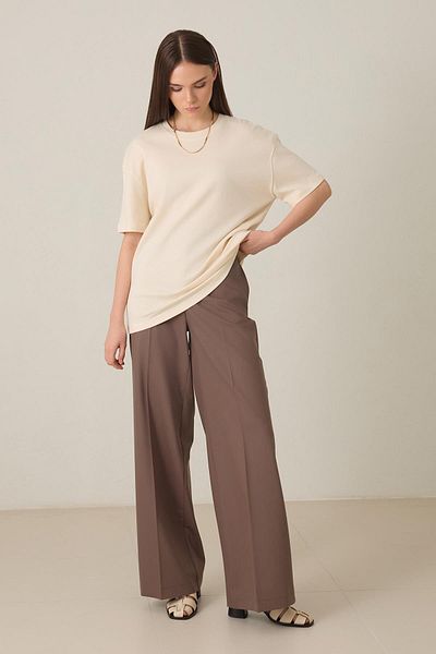 Setre Tricou oversize cu mânecă scurtă, 100% bumbac, cu decolteu triplu