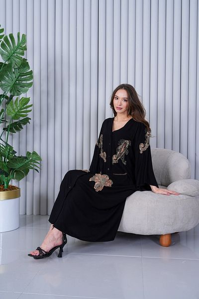 Lavanta Tekstil Rochie cămașă brodata cu paiete cu paiete