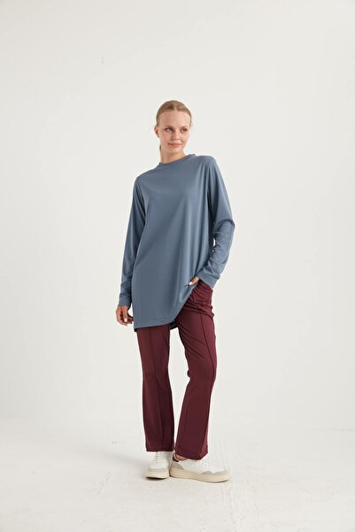 FD SPORTS Blue Train-Fit Crew Neck Quick Dry Tracksuit Top