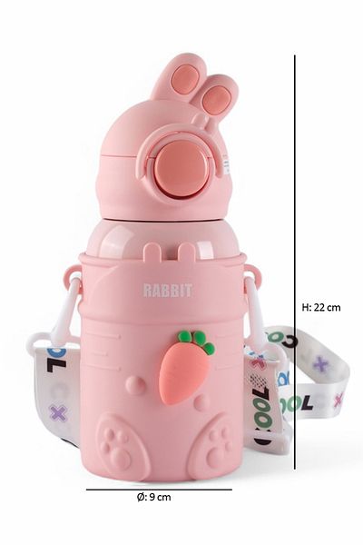 ROSECENTERBAZAAR 500ml Stainless Steel Kids Thermal Children's Thermos with Straw (IMPORTED)