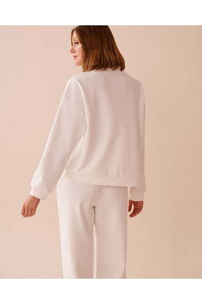 La Vie en Rose Heavy Ribbed Half-zip Sweatshirt
