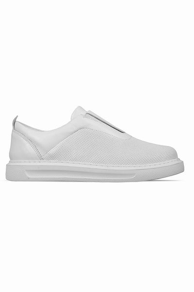 Lal Shoes & Bags Pantofi casual Apeno pentru femei, din piele naturală, cu orificii elastice, alb