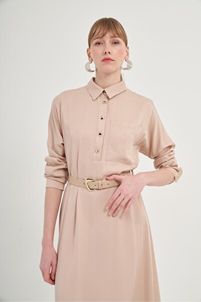 FTZ WOMEN Tansel Elbise Bej 31005