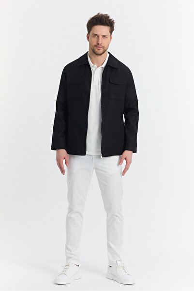 Frappoli سترة Davix الرجالية باللون الأسود للربيع معطف رفيع 100% كتان كتان لل...