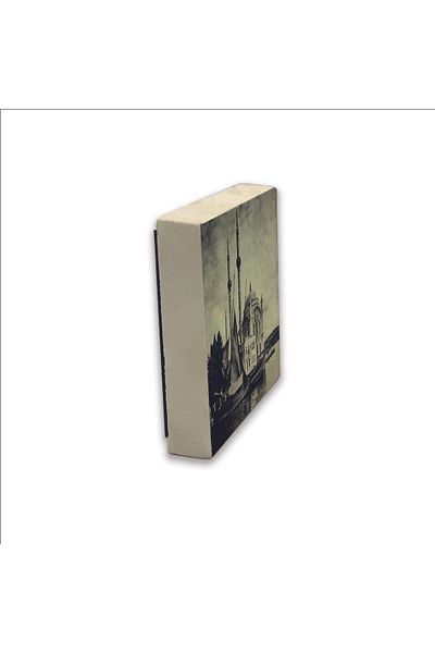 Sadrazam Fotografie Moscheea Ortaköy, Magnet din piatră naturală imprimat anii 1920 5x5 Krt-37