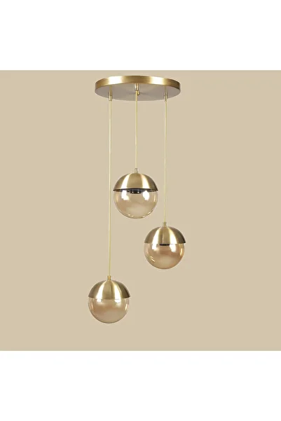 Bella Maison Liora 3-Piece Honey Glass Chandelier Antique