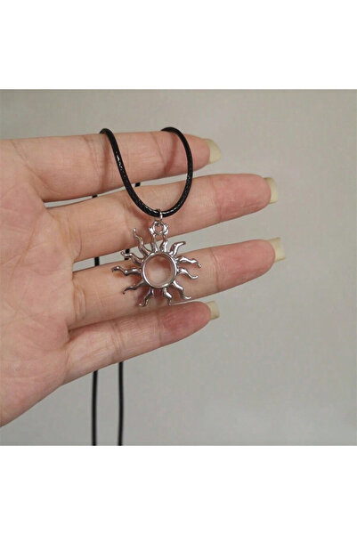 Choice 1 Hip Hop Burning Sun Pendant Leather Rope Necklace Vintage Whirlpool ...