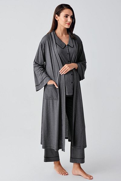 Artış Set de pijamale pentru rochie de maternitate cu mânecă lungă, cu guler pentru bebeluși, 23111