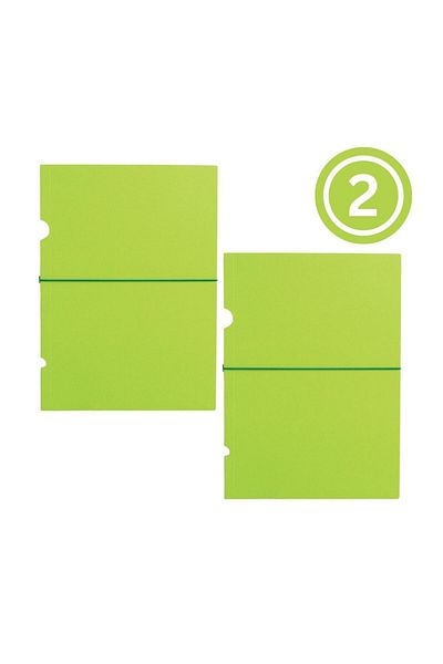 Paper-Oh Buco Lime Green B6 Lined Elastic Band Closure 112 Pages 100gsm Notebook (Pack of 2)