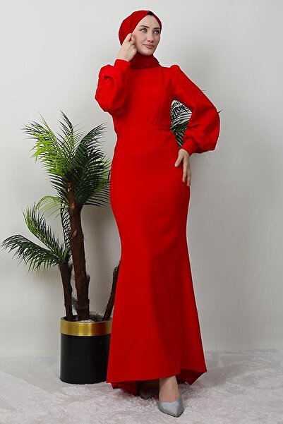GİZ AGİYİM Red Lavin Crepe Dress