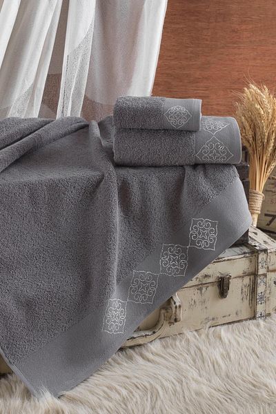Ellia Soft 3 Piece Cotton Bath Set |   Luxury Bath Towel |   Dowry Set