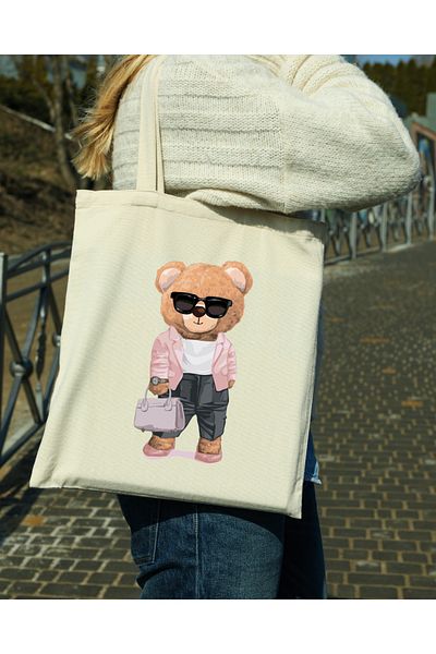 designedfy Bear Waterproof Printed Cloth Bag