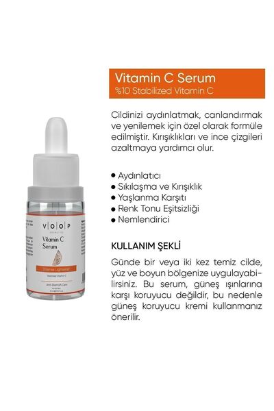 VOOP Koyu Leke Karşıtı & Yoğun Aydınlatıcı Mini Vitamin C Serum | %10 Vitamin C - 10 ml
