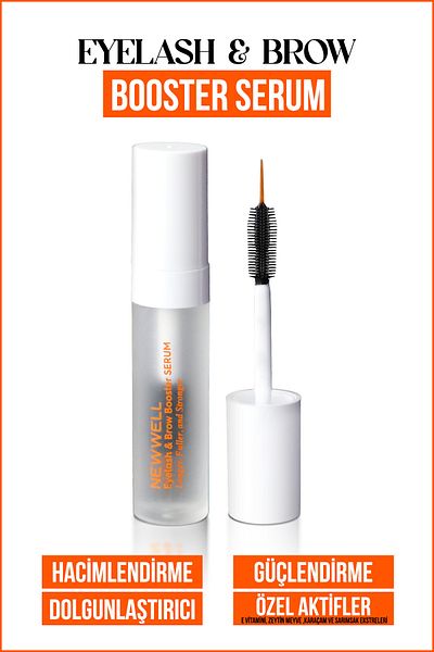 New Well Eyelash&Brow Booster Serum Eyebrow and Eyelash Serum with Strengthening Effect 4.5Gr