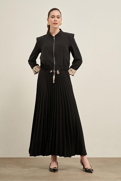 FTZ WOMEN Set fustă plisată pentru femei, negru 31024