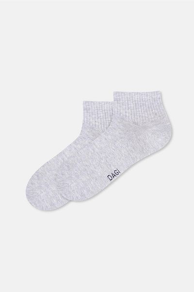 Dagi White-Grey Melange Men's 2-Piece Sports Socks