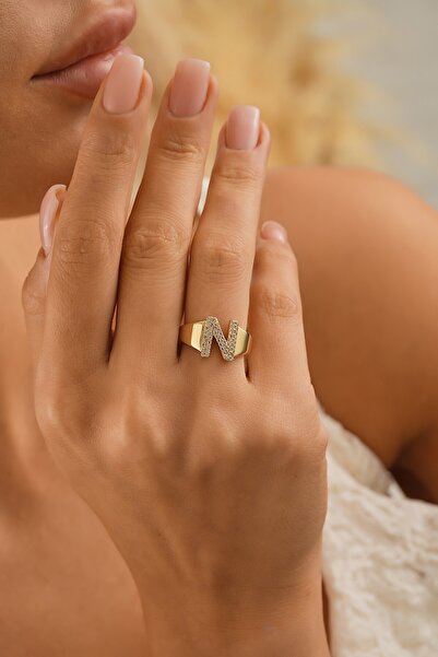 Sefa Gold 14 Ayar Altın N Harf Yüzük
