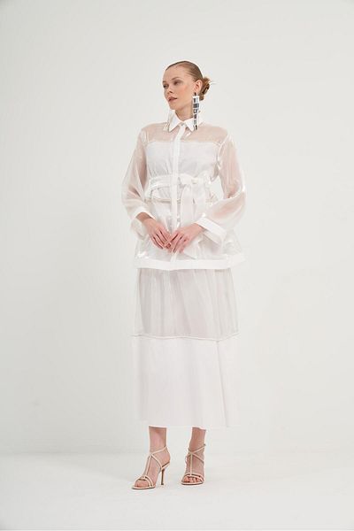 FTZ WOMEN Women's Organza Suit White 31041