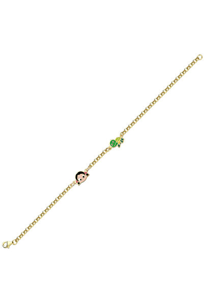 Lilarote Pırlanta Kaplumbağa Küçük Kız Altın Çocuk Bileklik