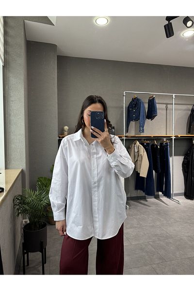 YOUR NAME Cămașă albă oversize pentru femei