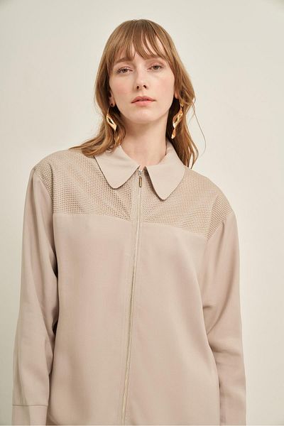 FTZ WOMEN Women's Mesh Detail Suit Stone 31047