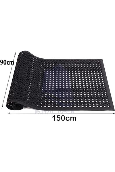 RAPEX Large Rubber Mat 150 x 90 cm, Non-Slip, Anti-Fatigue for Industrial, Kitchen, Commercial