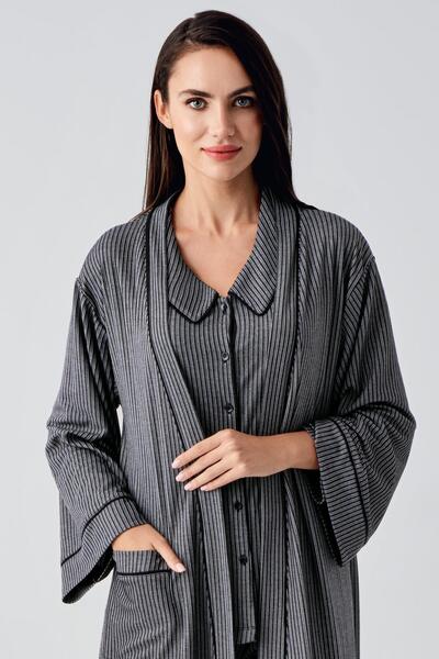 Artış Baby Lapel Buttoned Long Sleeve Maternity Dressing Gown Sleepwear Suit 23111