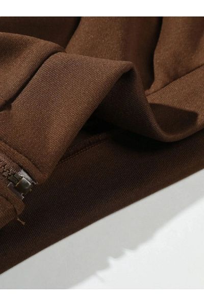 NO 601 Ζακέτα Unisex Brown New Moment με φερμουάρ με κουκούλα