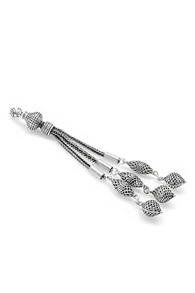 Tesbihane Φιλιγκράν Σχέδιο Τριπλό Μαστίγιο Ασημένια Φούντα 925