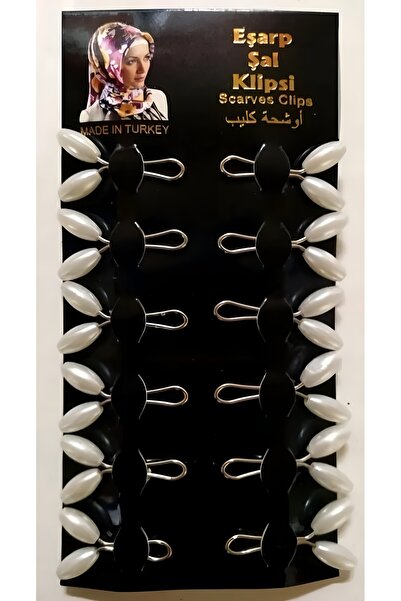 lawrenceshop 12 li Eşarp ve Şal İğnesi Beyaz Eşarp Klipsi Şal Klipsi Türban B...