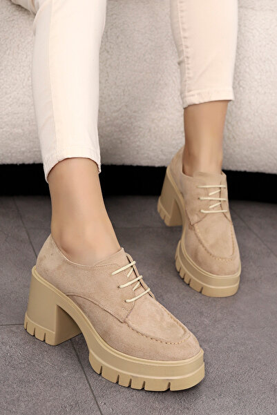 Mamito Ayakkabı TYR 002 Yüksek Topuklu Bağcıklı Loafer