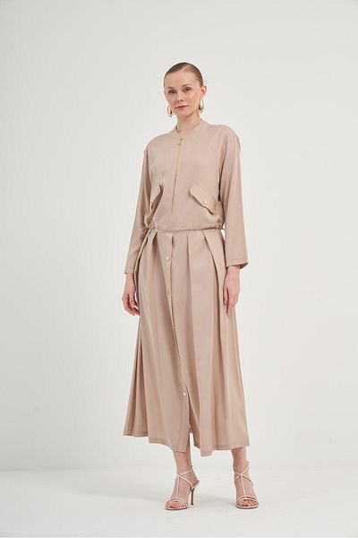 FTZ WOMEN Set Tansel cu fuste pentru damă Bej 31008