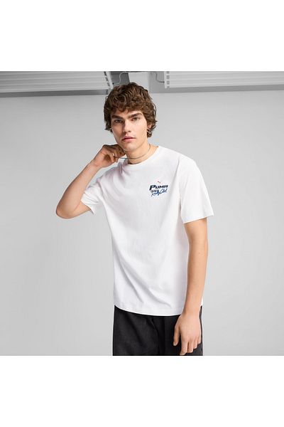Puma Ανδρικό λευκό μπλουζάκι Graphics ( 629637 -02)