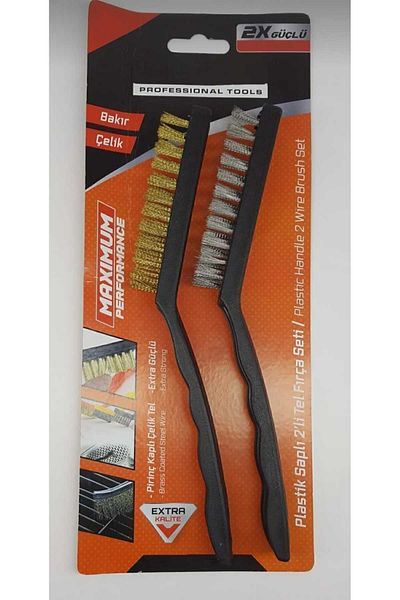 Vi Caro 2 Li Professional Wire Brush Set Steel and Copper Brush Joint Sink Kitchen Auto Spark Plug Rust Dirt Cleaner