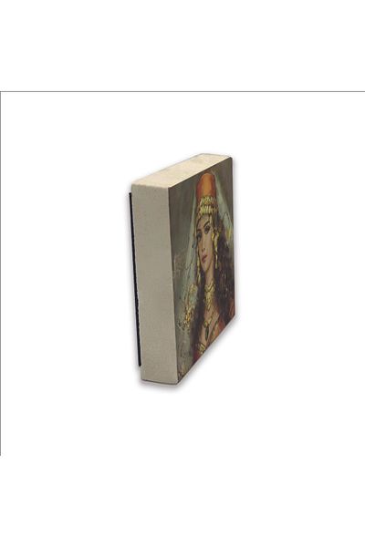 Sadrazam Ottoman Woman Drawing Printed Natural Stone Magnet 5X5 Krt-110
