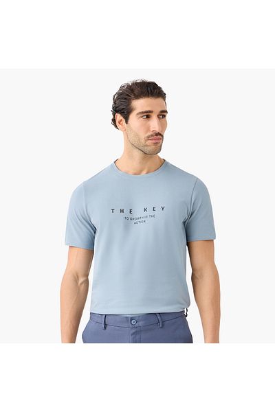 Iconic Printed T-shirt With Round Neck And Short Sleeves