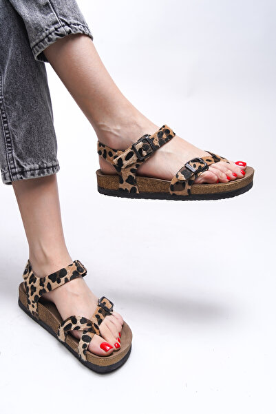 Riccon Γυναικείες σαγιονάρες Leopard Model Clarmythe 0012503