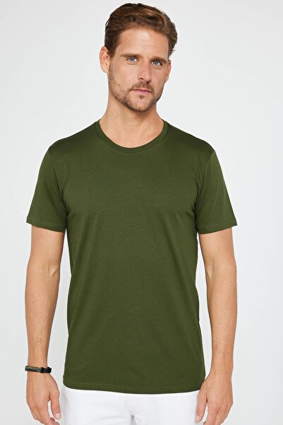 Tudors Μπλουζάκι Unisex 3 Pack Navy Blue-White-Khaki Color Slim Fit Slim Fit 100% βαμβακερό μπλουζάκι με λαιμόκοψη